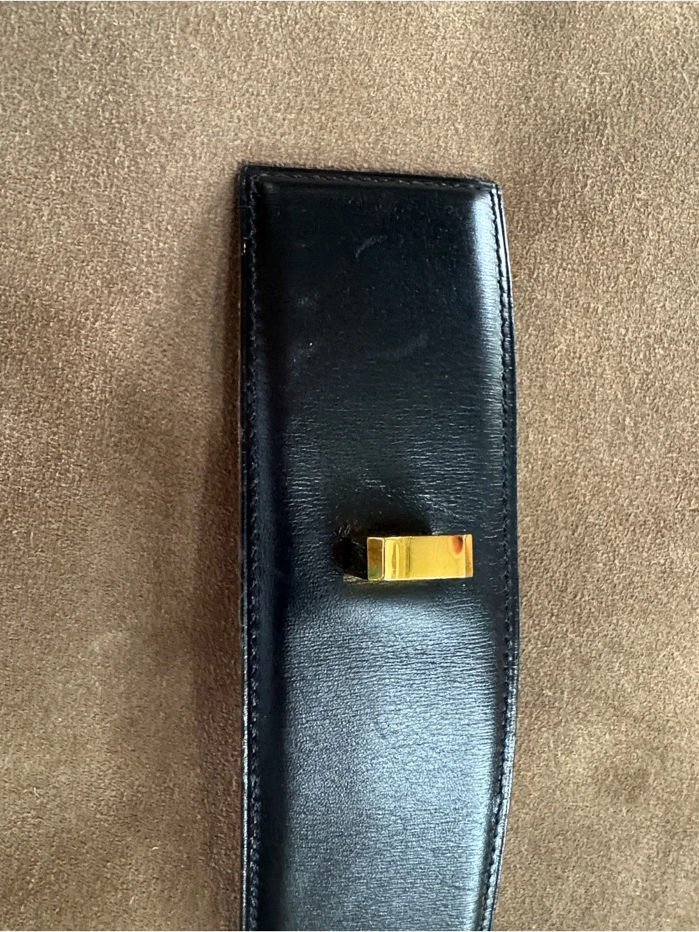 Hermès Collier de Chien Black Box Leather Belt Gold Hardware Size 85 - Picture 16 of 17
